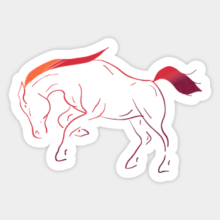 Colorful Bucking Horse Sticker